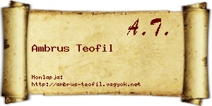 Ambrus Teofil névjegykártya